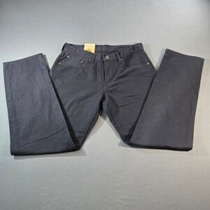 Levis Middy Straight Jeans Black Mid Rise A46902371 Women 27x30 Irregular NWT